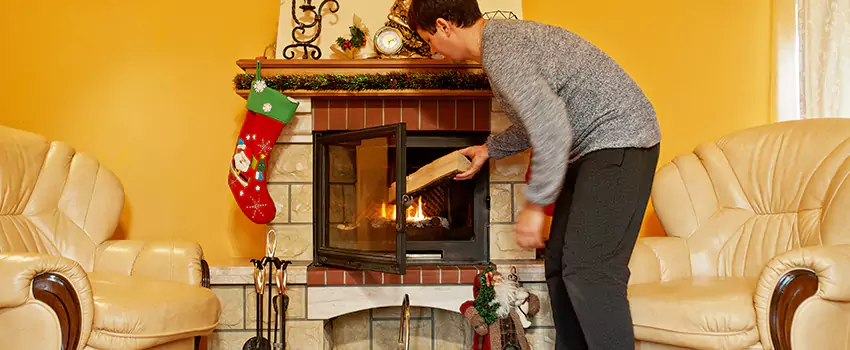 Rusted Metal Fireplace Restoration in Temple City, California
